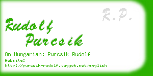 rudolf purcsik business card